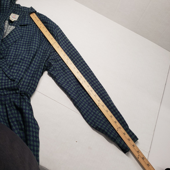 Vintage J.G. Hook Maxi Dress Womens 6 Green Plaid Gingham Equestrian Preppy Hunt - Picture 6 of 16